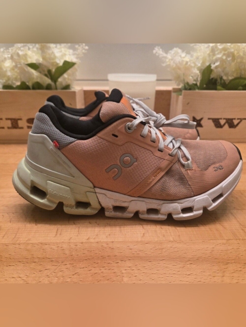 ON Cloudflyer 4 Running Shoes - Peach | Aloe Women's Size 6.5